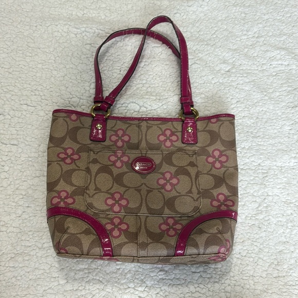 Coach Handbags - Floral Pink & Brown Coach Purse